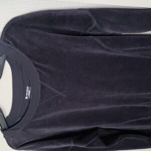 NWT TEK GEAR Kohl's Black Long Sleeve Plush Velvet Top Sweatshirt Size Large
